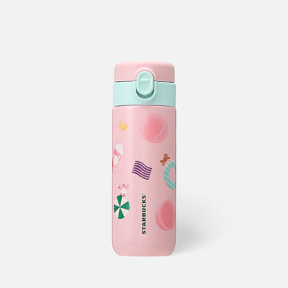 Starbucks Japan Summer Edition 2023 Stainless Steel Bottle Peachful Paradise 381ml