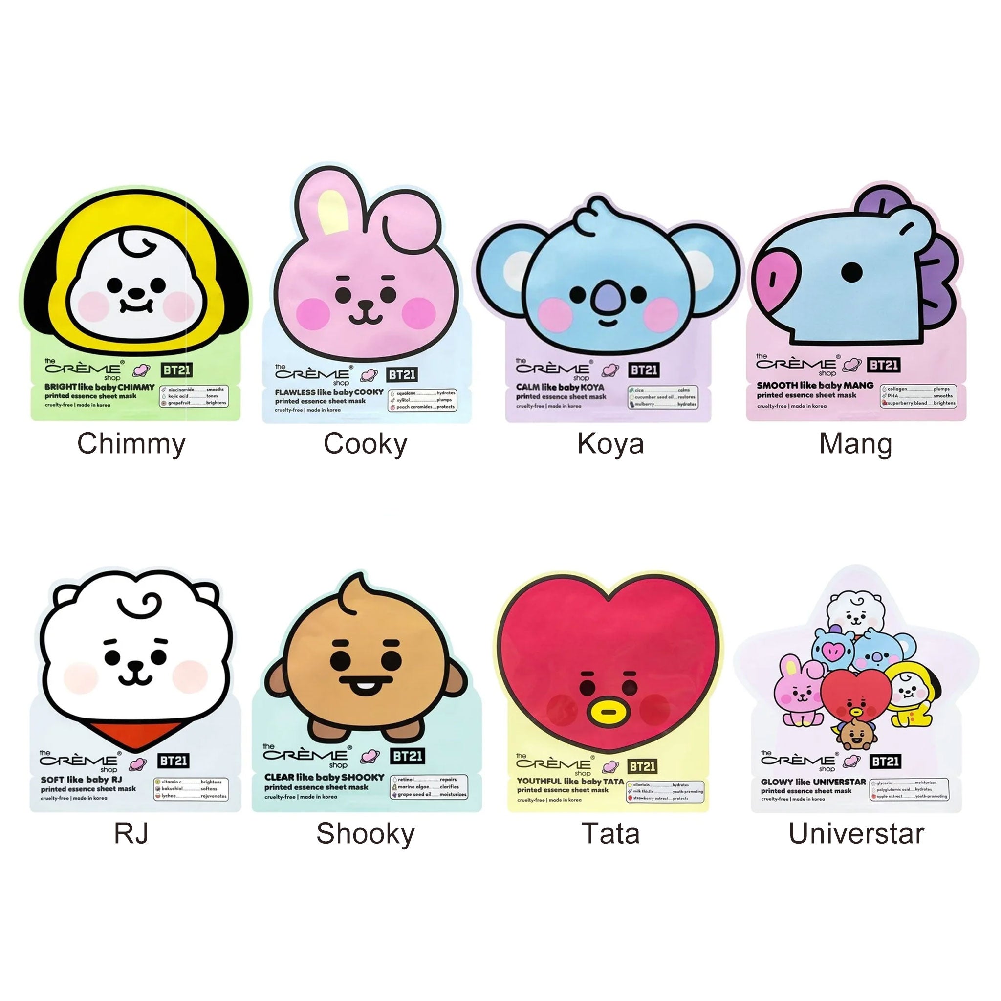 The Crème Shop x BT21 Essence Sheet Mask 1pc