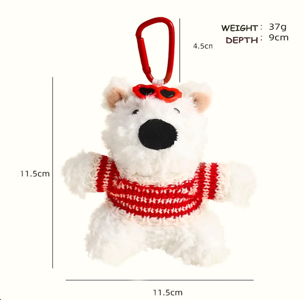 West Highland Puppy Plush Keychain