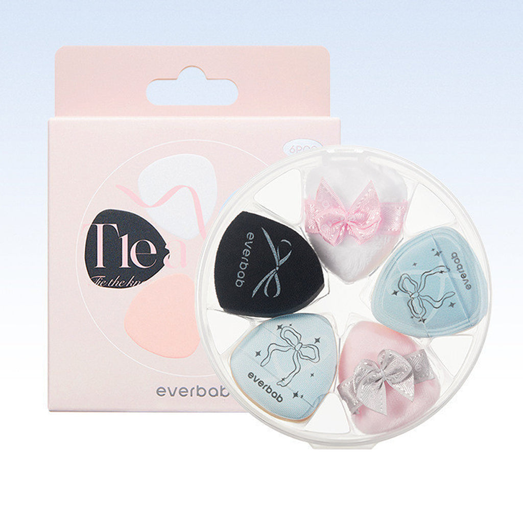 EVERBAB Bow Series Pink Bow Mini Finger Puff Set