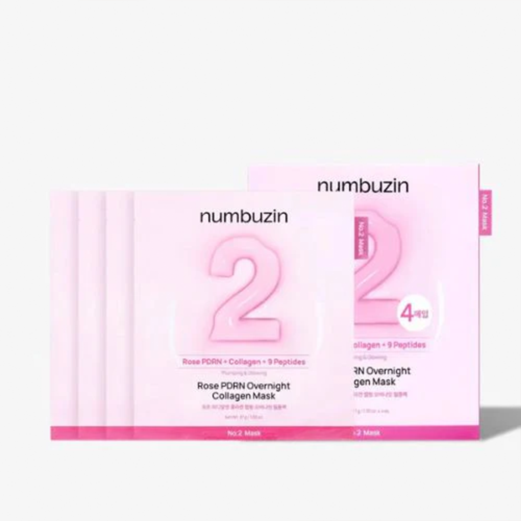 numbuzin No.2 Rose PDRN Overnight Collagen Mask 4pcs