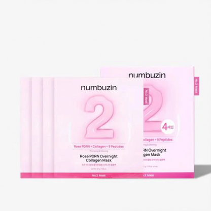numbuzin No.2 Rose PDRN Overnight Collagen Mask 4pcs